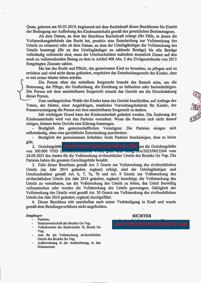 Dịch thuật đơn ly h&ocirc;n