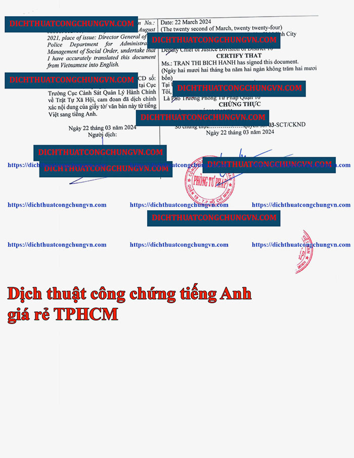 dịch thuật công chứng tiếng Anh giá rẻ TPHCM