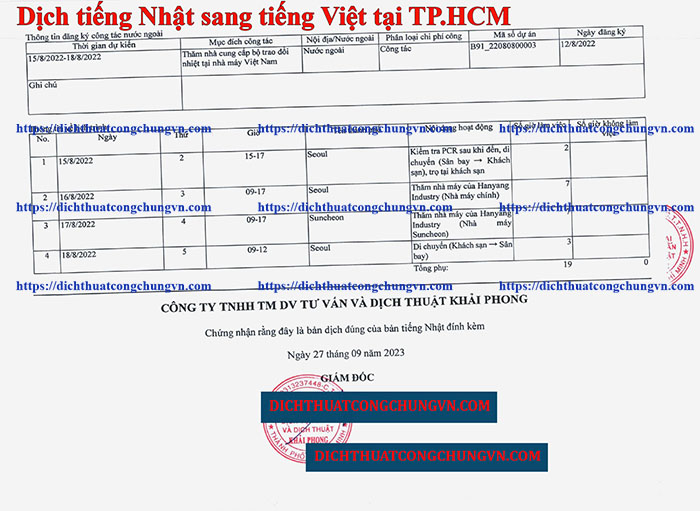 Dịch tiếng Nhật sang tiếng Việt tại TP.HCM