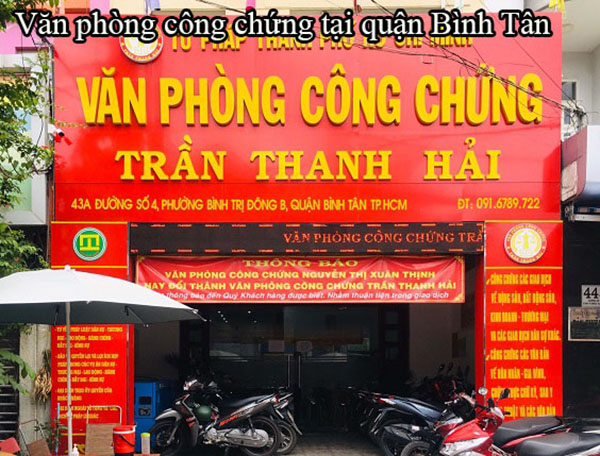 văn phòng công chứng tại quận Bình Tân