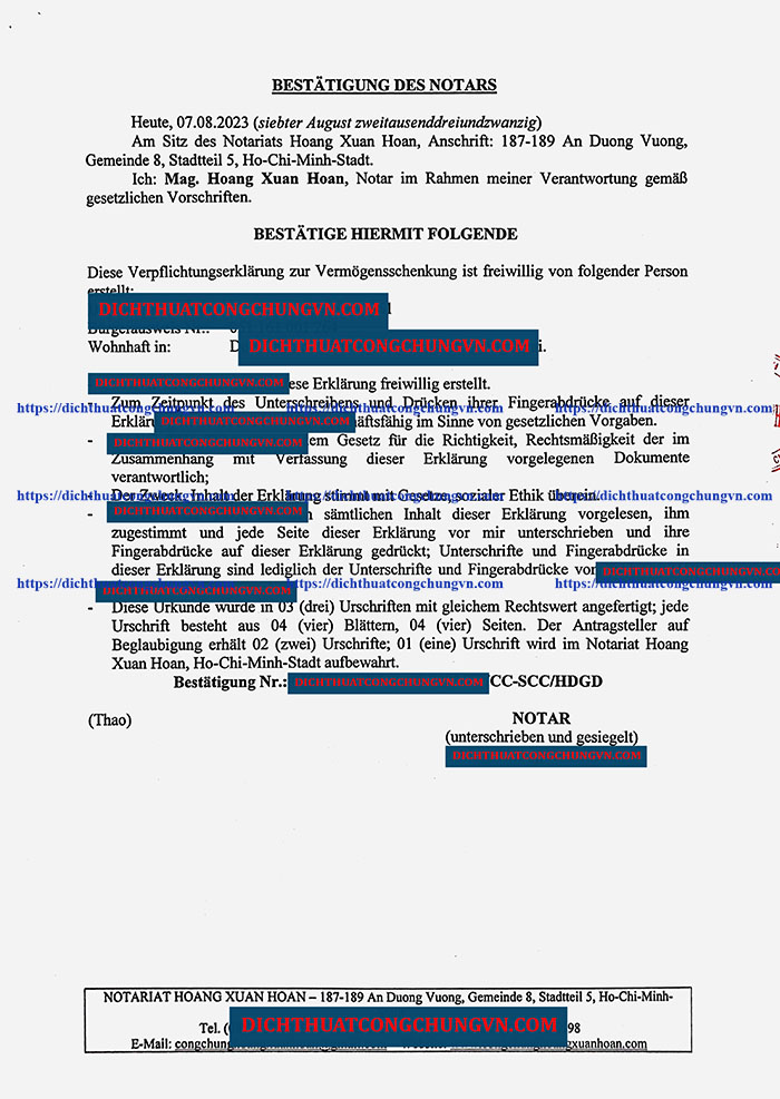 Dịch thuật công chứng tiếng Đức, dịch tiếng Đức giá rẻ TP.HCM